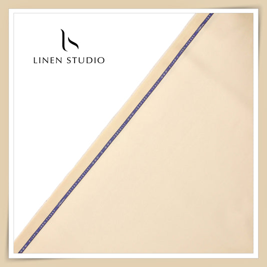 2/140's Finest Supima Cotton Shirting by Vercelli - Champagne Micro Stripes (Zoom In) (NEW)