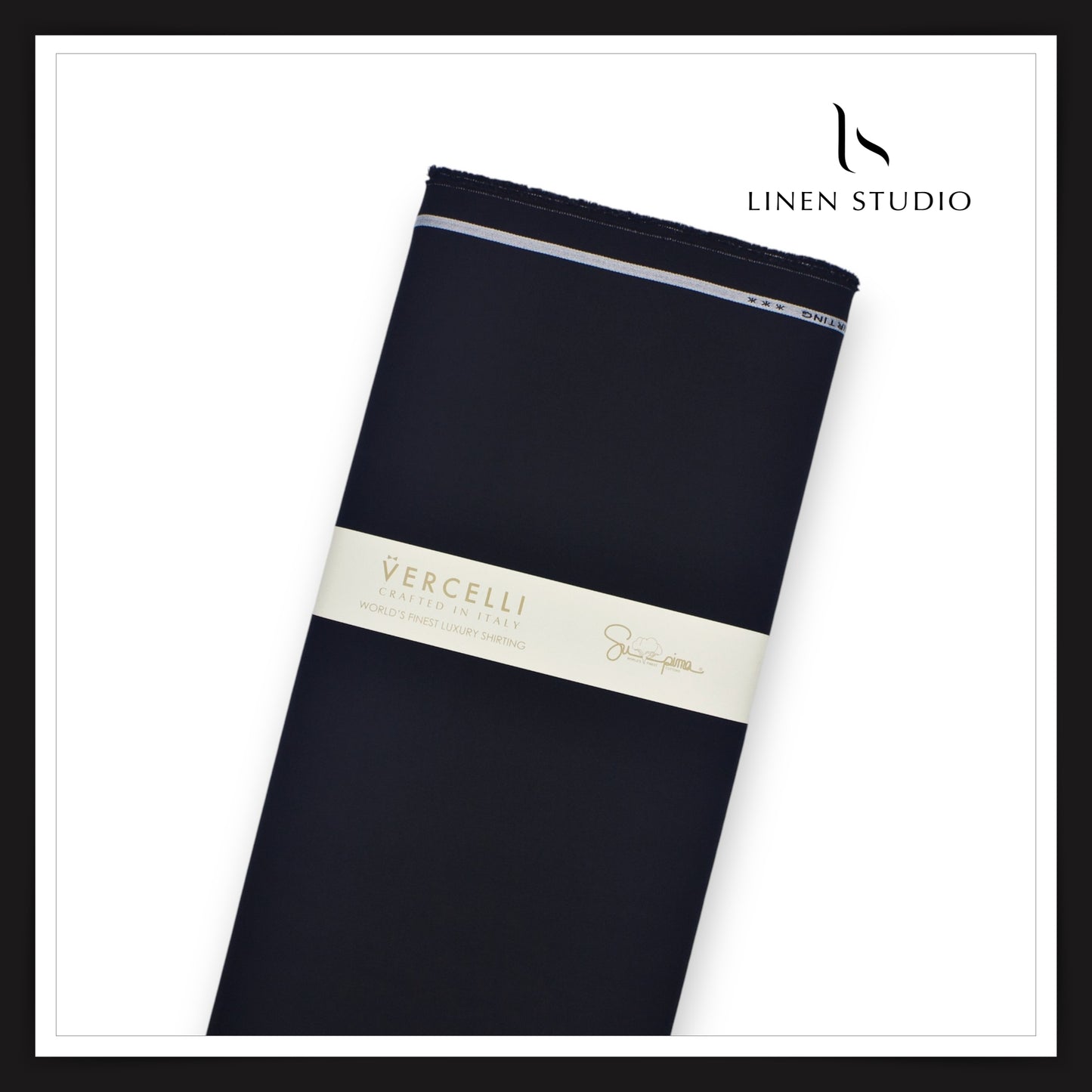 2/100's Finest Supima Cotton by Vercelli - Black