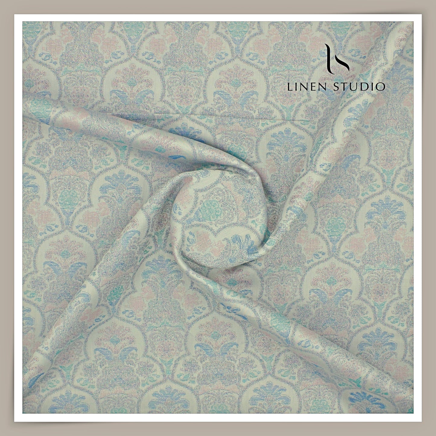 100% Finest Supima Cotton Jacquard Shirting by Vercelli Italy - Pale Gray (Fastest Selling)