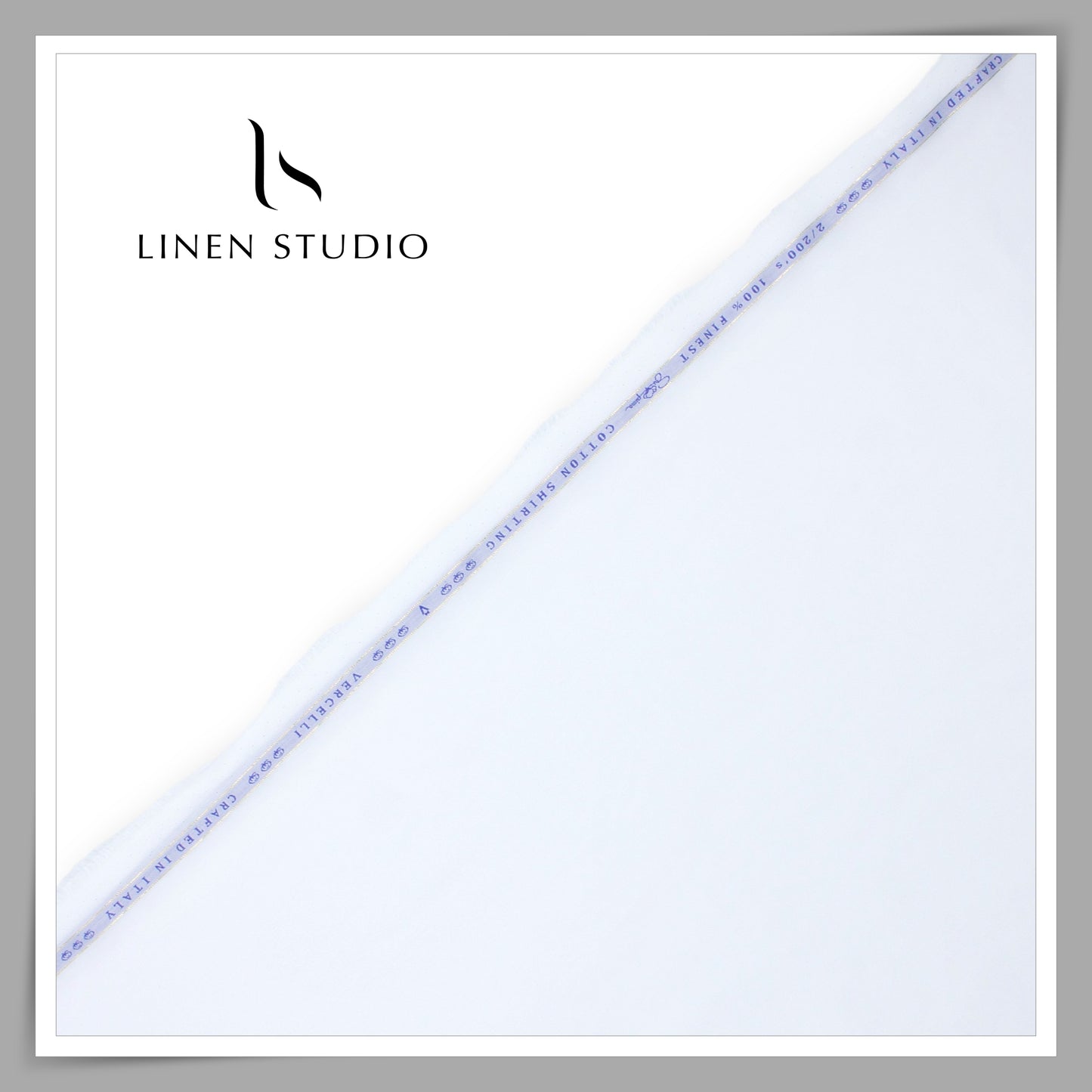 2/200's FINEST Supima Cotton Shirting by Vercelli Italy - Pure White (NEW)