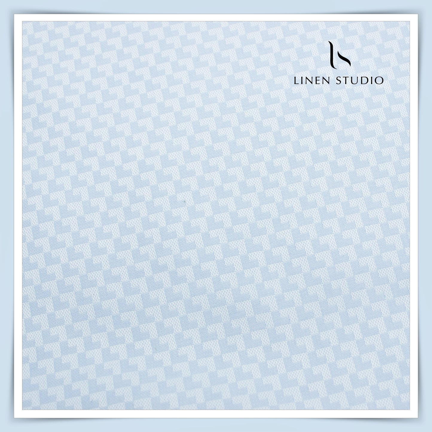 2/100's Finest Supima Cotton by Vercelli - Sky Blue Dobby 1 (zoom in)