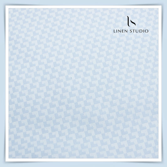 2/100's Finest Supima Cotton by Vercelli - Sky Blue Dobby 1 (zoom in)