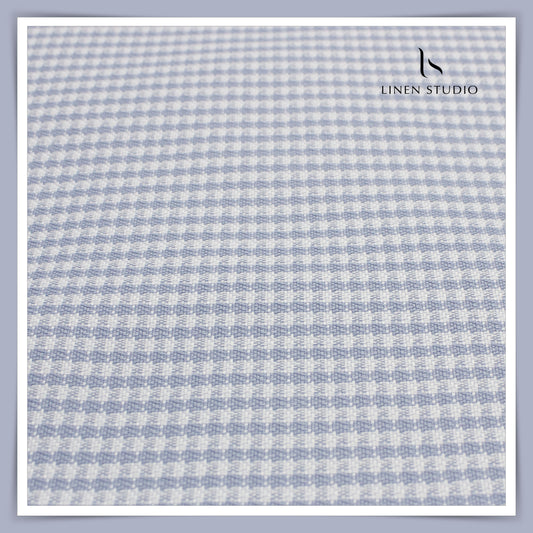 2/100's Finest Supima Cotton by Vercelli - White and Blue Gingham