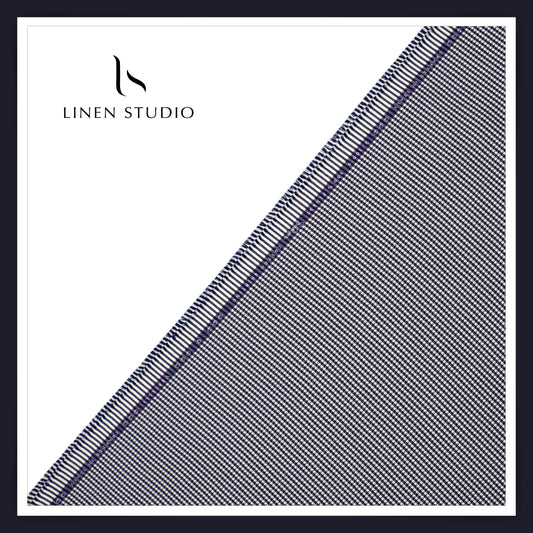 2/100's Finest Supima Cotton by Vercelli - White and Dark Blue Gingham