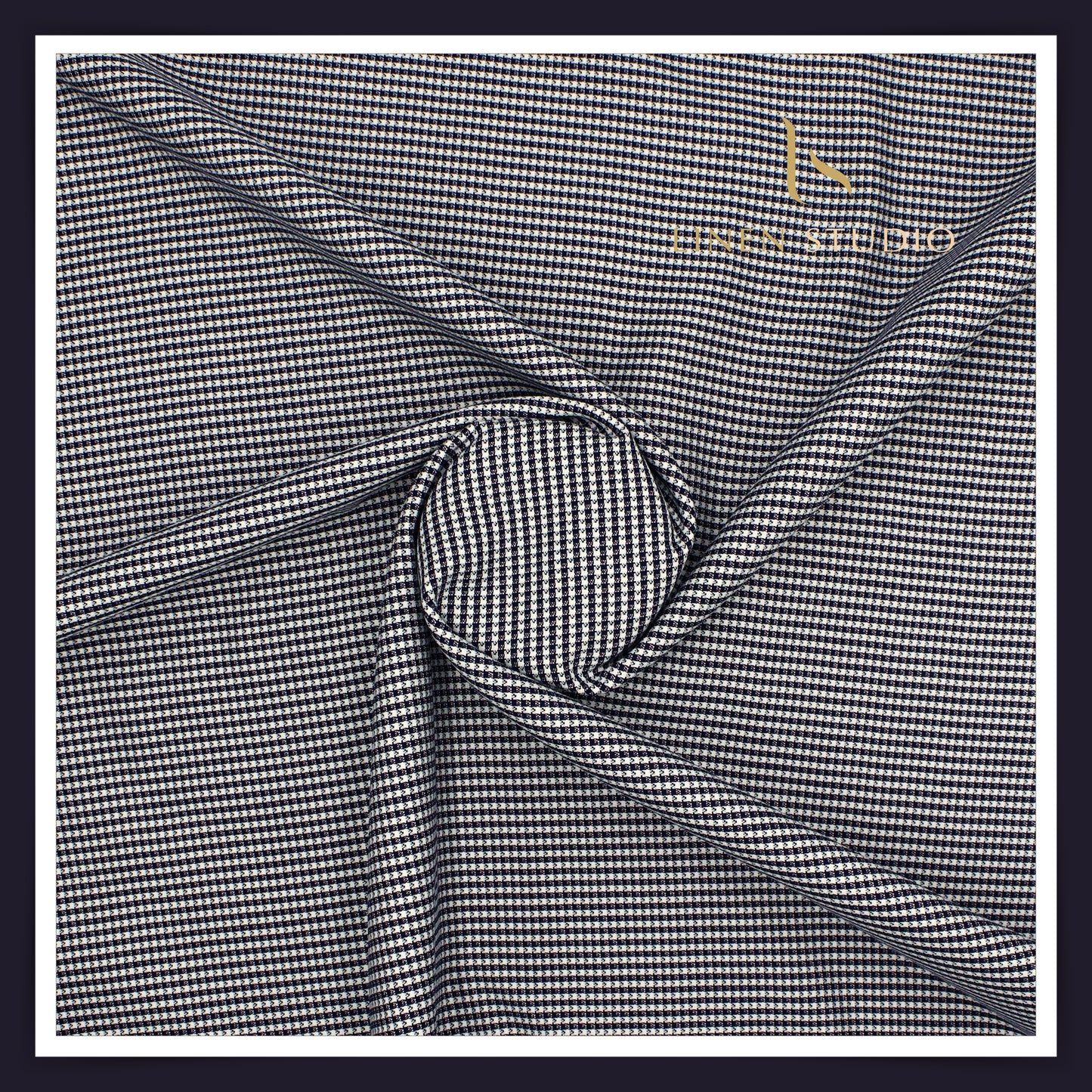 2/100's Finest Supima Cotton by Vercelli - White and Dark Blue Gingham