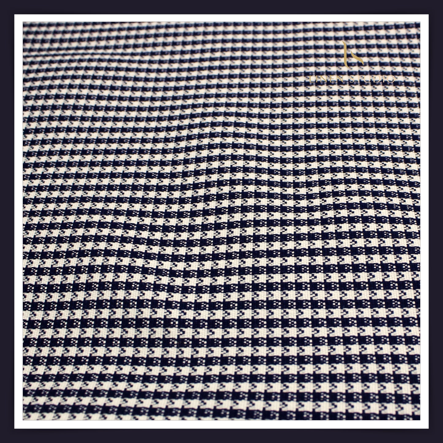 2/100's Finest Supima Cotton by Vercelli - White and Dark Blue Gingham