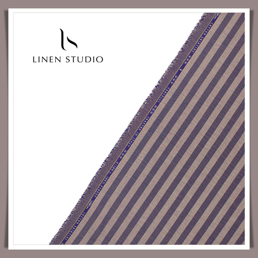 2/100's Finest Supima Cotton by Vercelli - Textured Dobby Stripes (Zoom In)