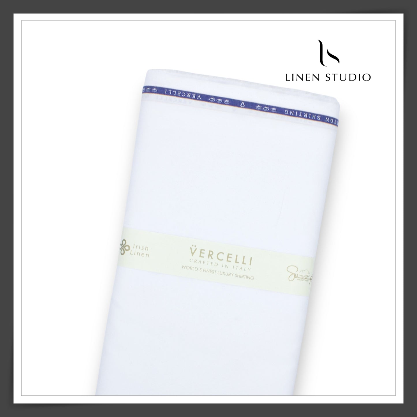 2/120's FINEST Supima Cotton Shirting by Vercelli Italy - Plain White (Fastest Selling)