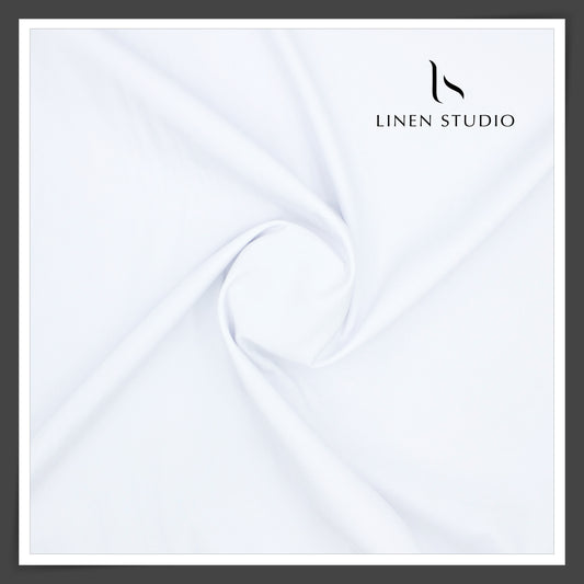 2/120's FINEST Supima Cotton Shirting by Vercelli Italy - Plain White (Fastest Selling)
