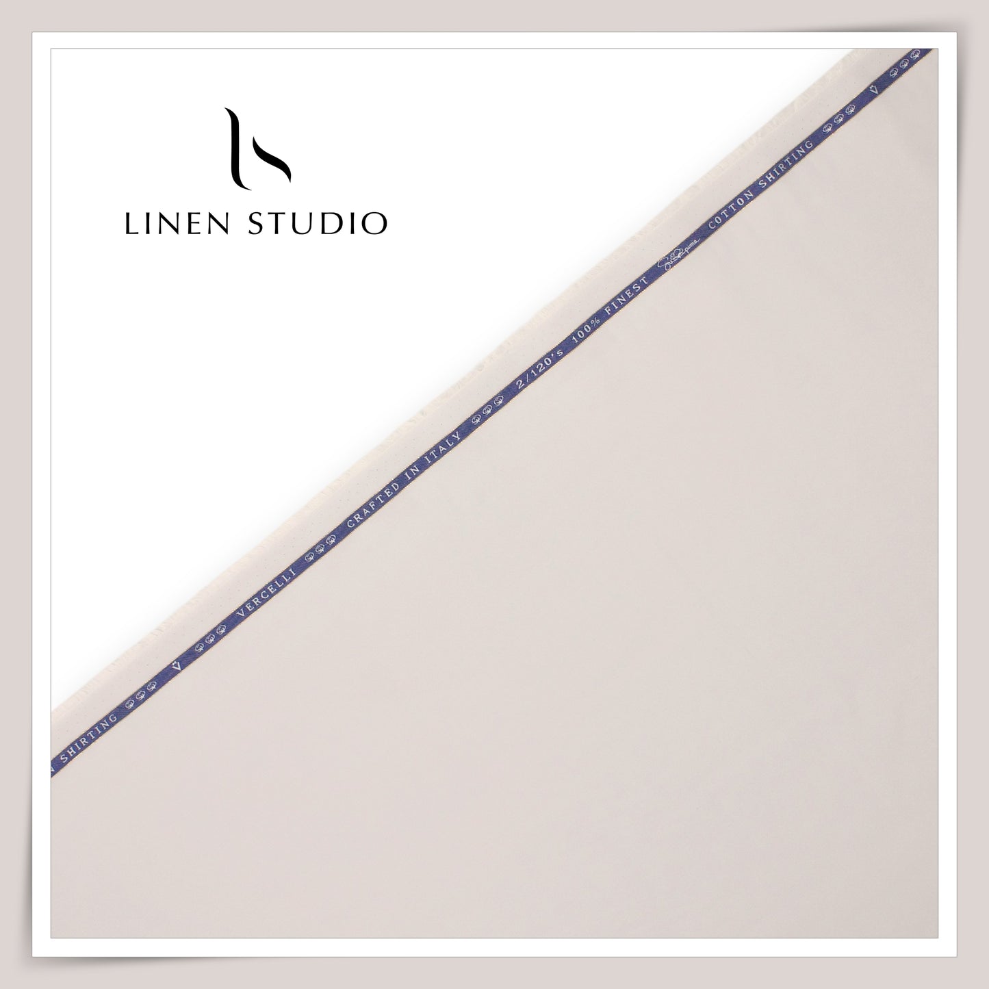 2/120's FINEST Supima Cotton Shirting by Vercelli Italy - Pastel Timberwolf (NEW)