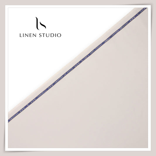 2/120's FINEST Supima Cotton Shirting by Vercelli Italy - Pastel Timberwolf (NEW)