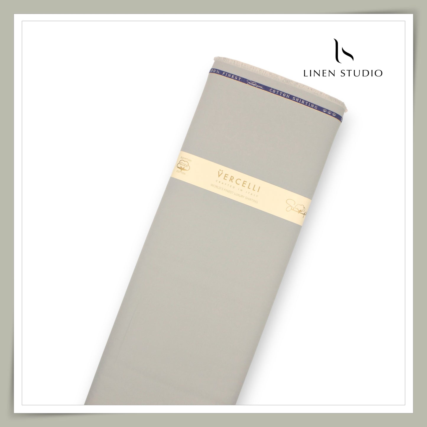 2/120's FINEST Supima Cotton Shirting by Vercelli Italy - Misty Cloud (NEW)