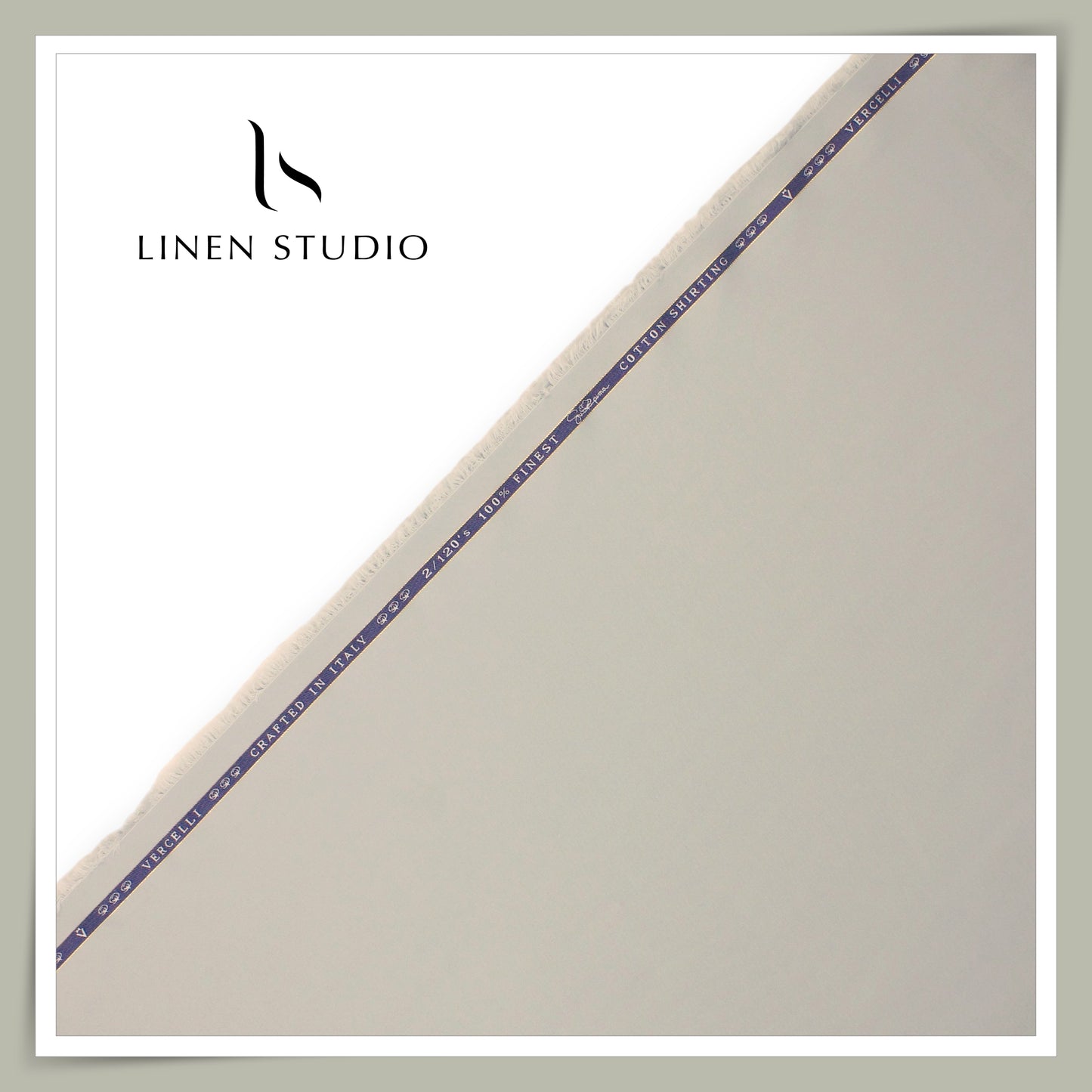 2/120's FINEST Supima Cotton Shirting by Vercelli Italy - Misty Cloud (NEW)