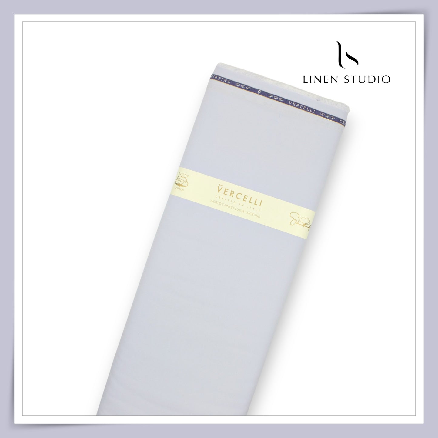 2/120's FINEST Supima Cotton Shirting by Vercelli Italy - Pastel Blue Lavender (NEW)