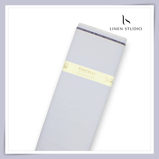 2/120's FINEST Supima Cotton Shirting by Vercelli Italy - Pastel Blue Lavender (NEW)