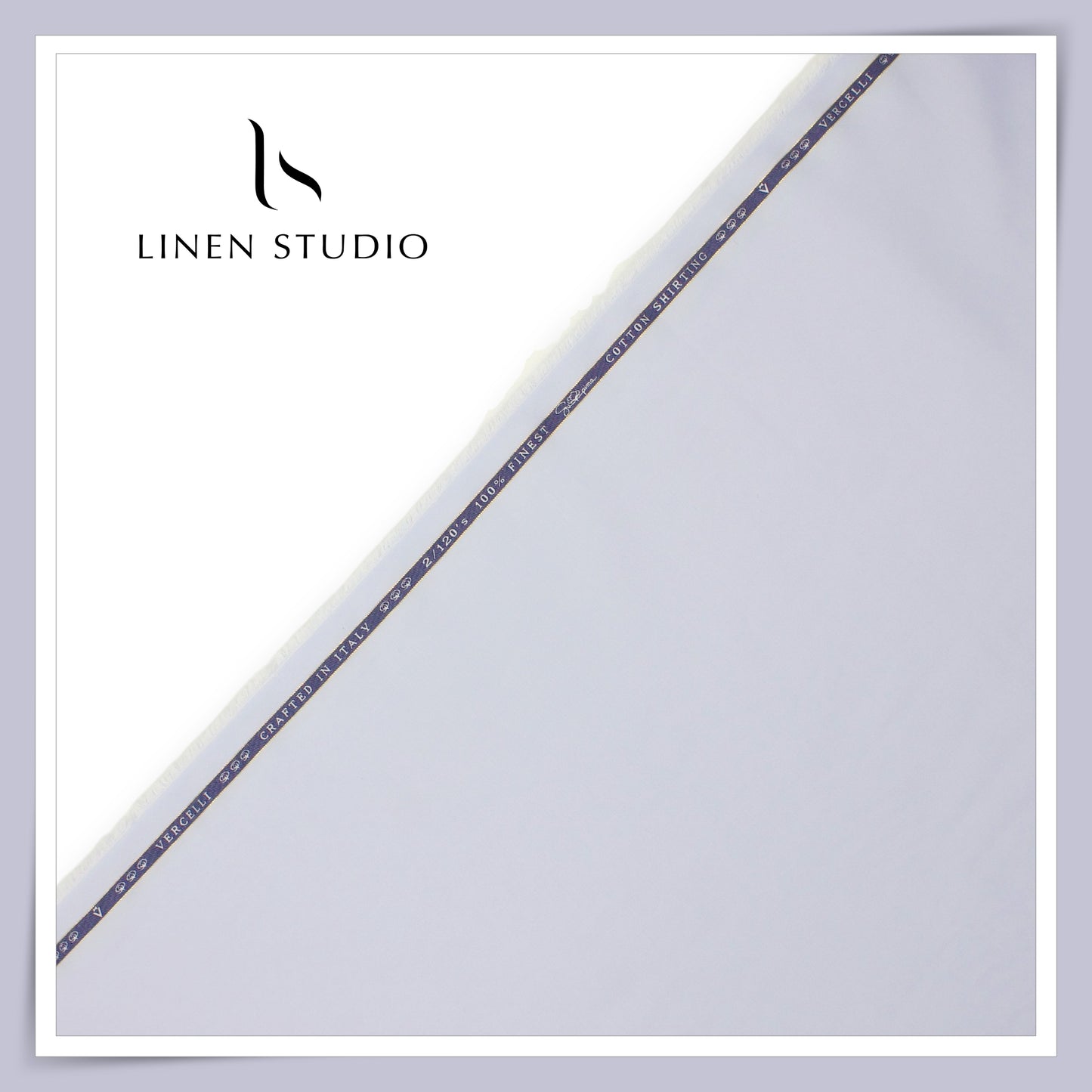 2/120's FINEST Supima Cotton Shirting by Vercelli Italy - Pastel Blue Lavender (NEW)