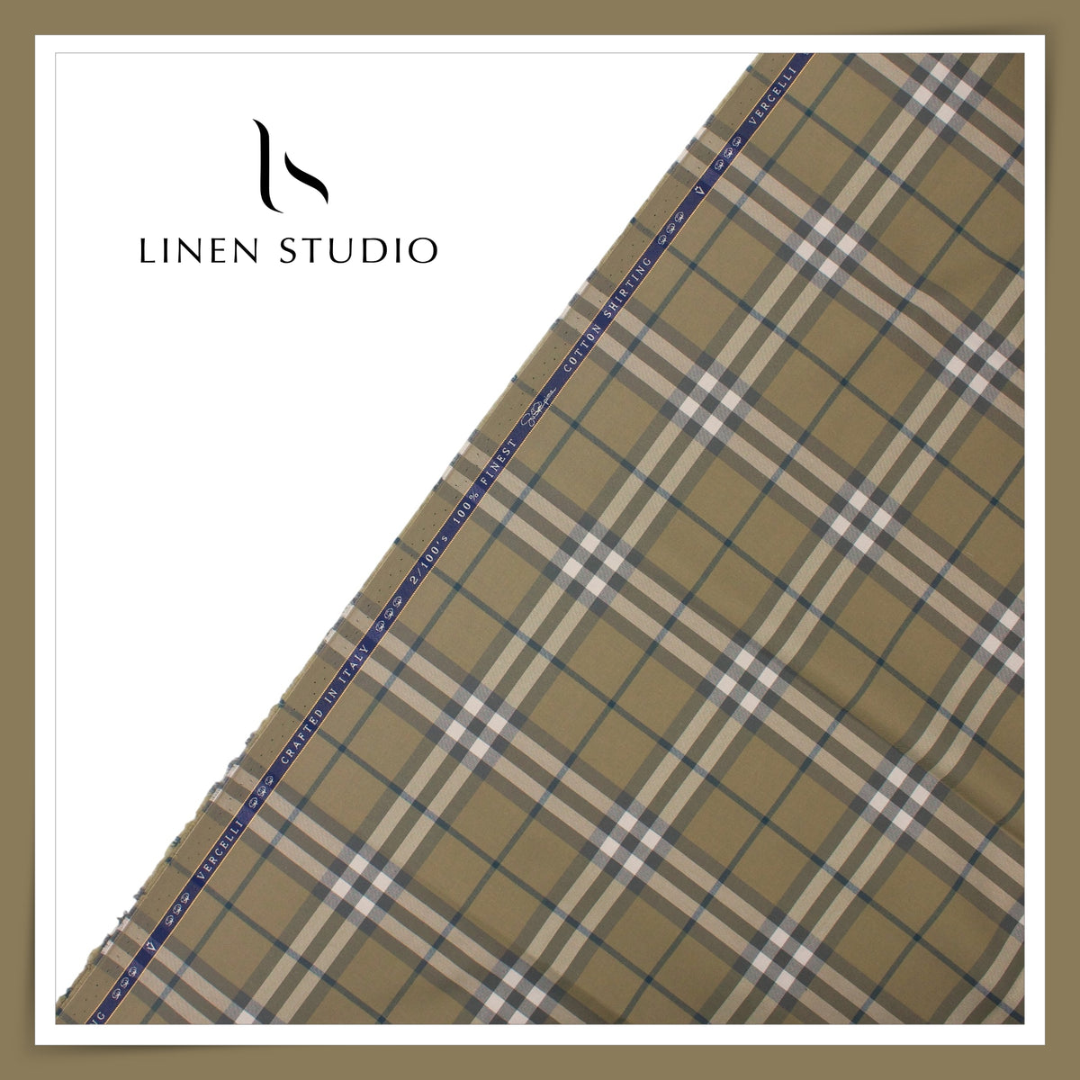 100% Supima Cotton Shirting by Vercelli Italy -  2/100's Burberry Checks (FLAT RATE)