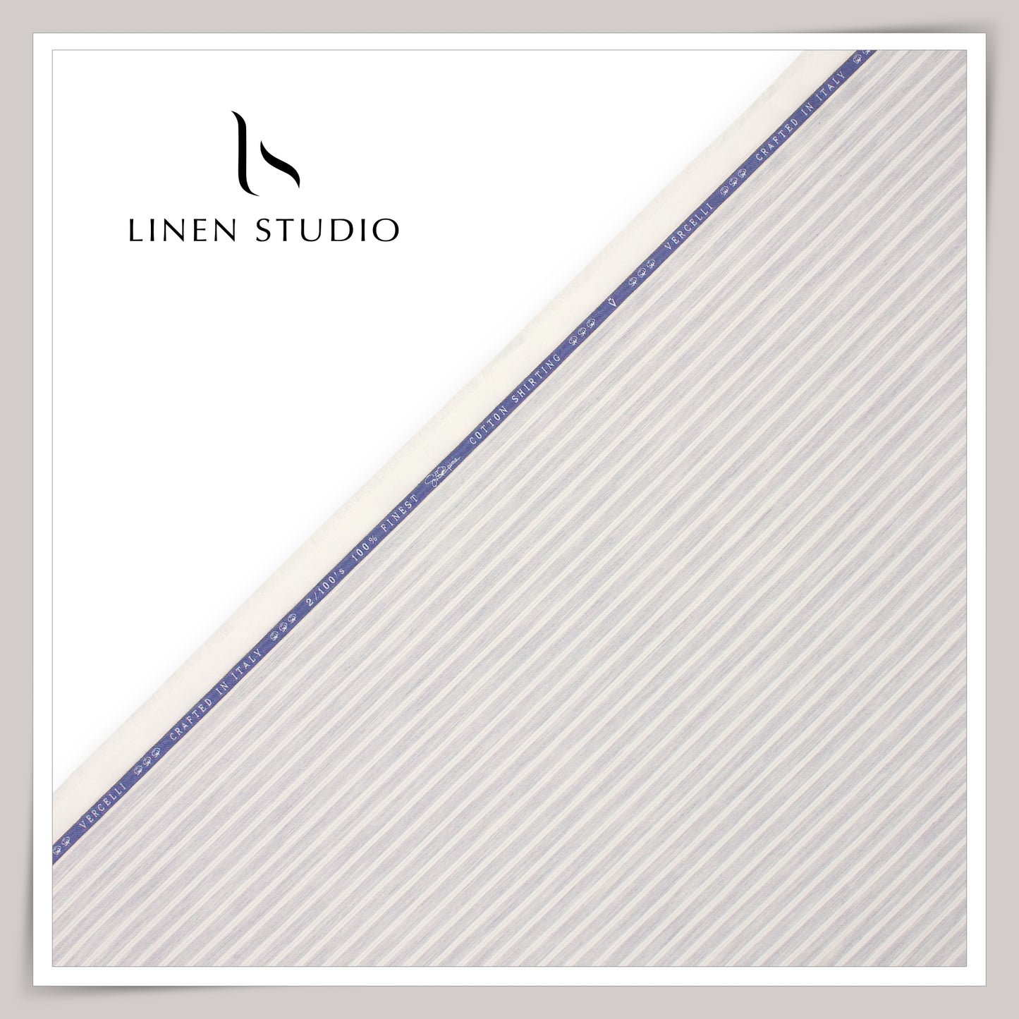 2/100's Finest Supima Cotton by Vercelli - Grey Silver Stripes (NEW)