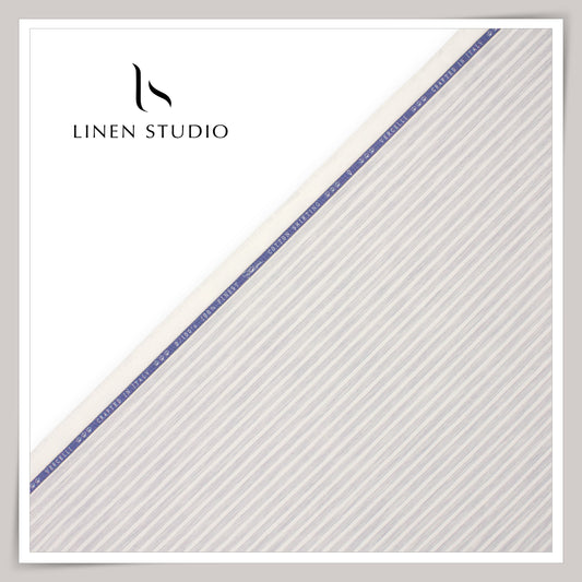 2/100's Finest Supima Cotton by Vercelli - Grey Silver Stripes (NEW)