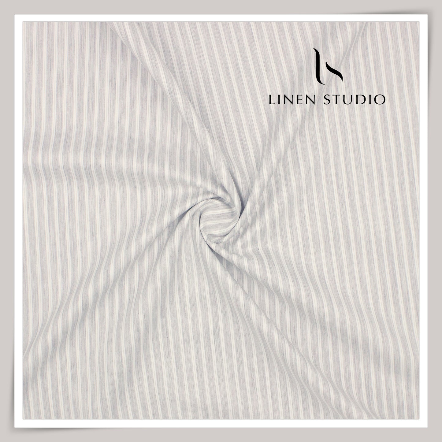 2/100's Finest Supima Cotton by Vercelli - Grey Silver Stripes (NEW)