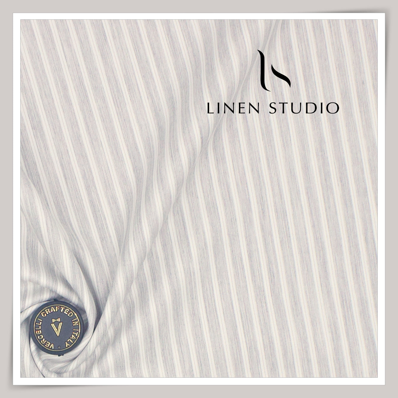 2/100's Finest Supima Cotton by Vercelli - Grey Silver Stripes (NEW)