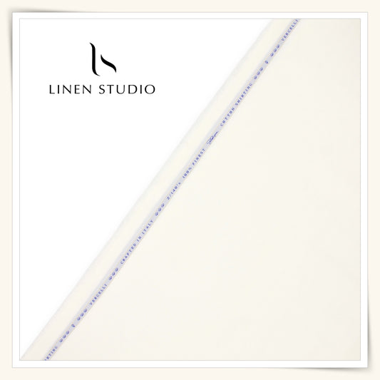 2/140's Finest Supima Cotton Plain Shirting by Vercelli Italy - Cream (NEW)