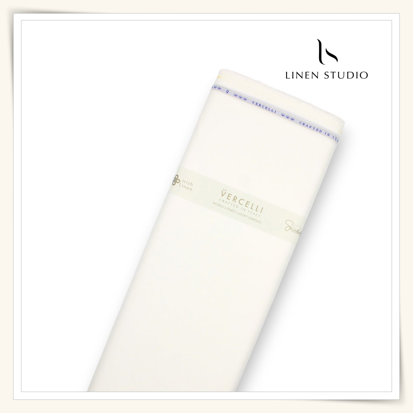 2/140's Finest Supima Cotton Plain Shirting by Vercelli Italy - Cream (NEW)