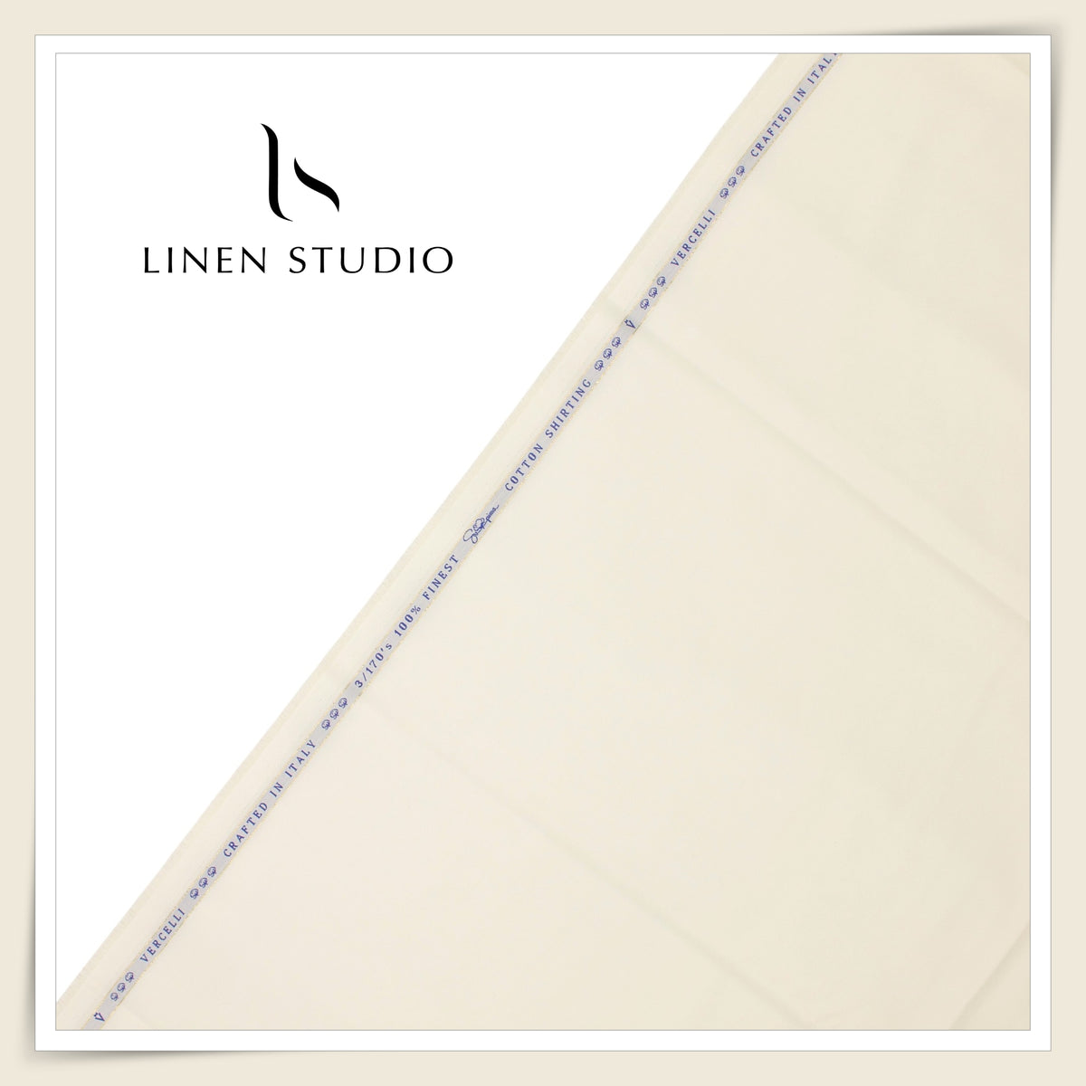 100% Supima Cotton Shirting by Vercelli Italy -  3/170's Pastel Yellow Plain (FLAT RATE)