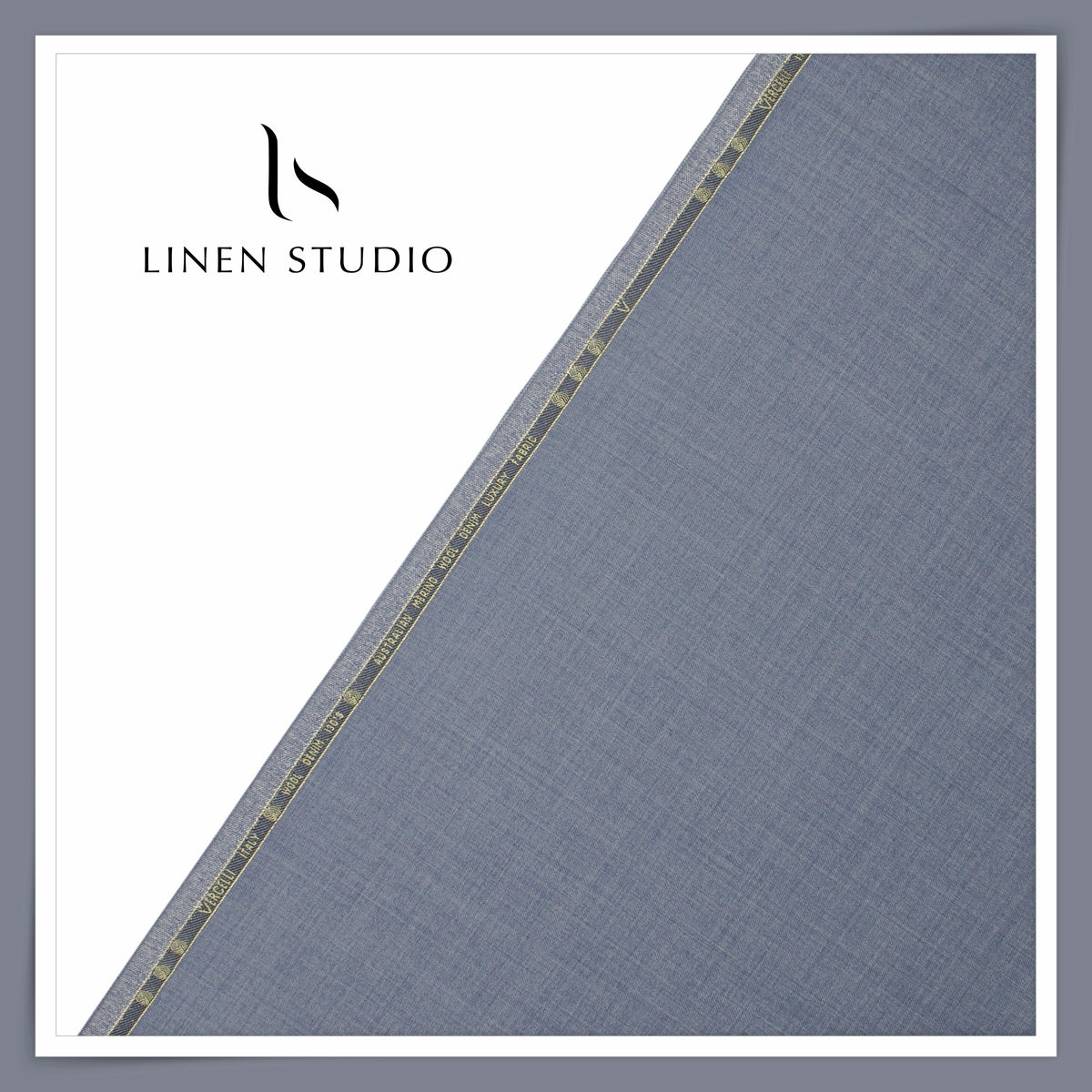 Vercelli Italy Wool Denim 130’s Merino Wool Blend Twill Suiting with Stretch - Powder Blue (Latest Collection)