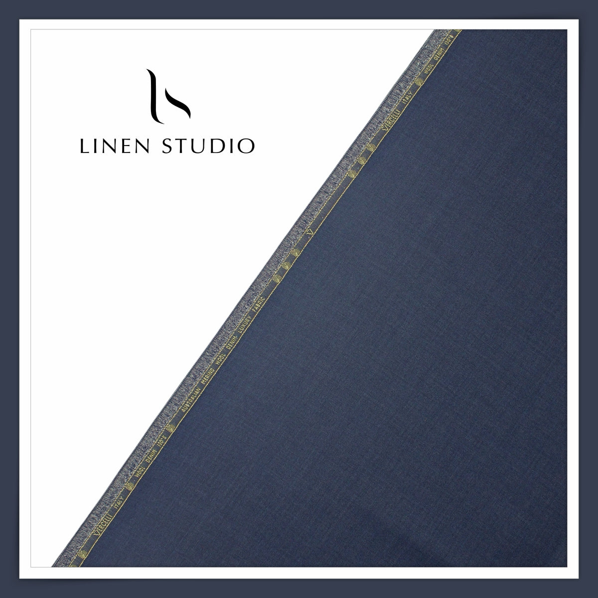 Vercelli Italy Wool Denim 130’s Merino Wool Blend Twill Suiting with Stretch - Indigo Navy (Latest Collection)