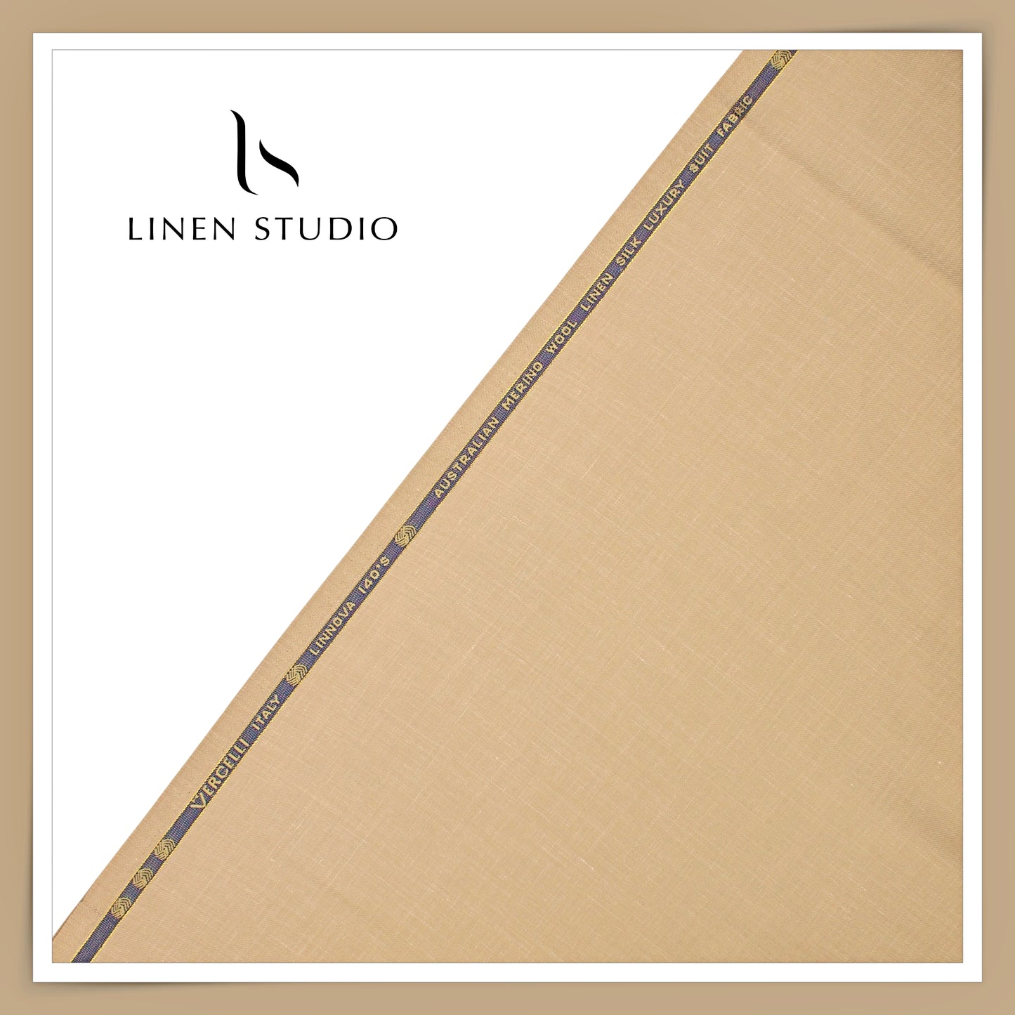 140's Merino Wool / Linen / Silk Suiting by Vercelli Italy - Pine Brown (Last Few Mtrs)