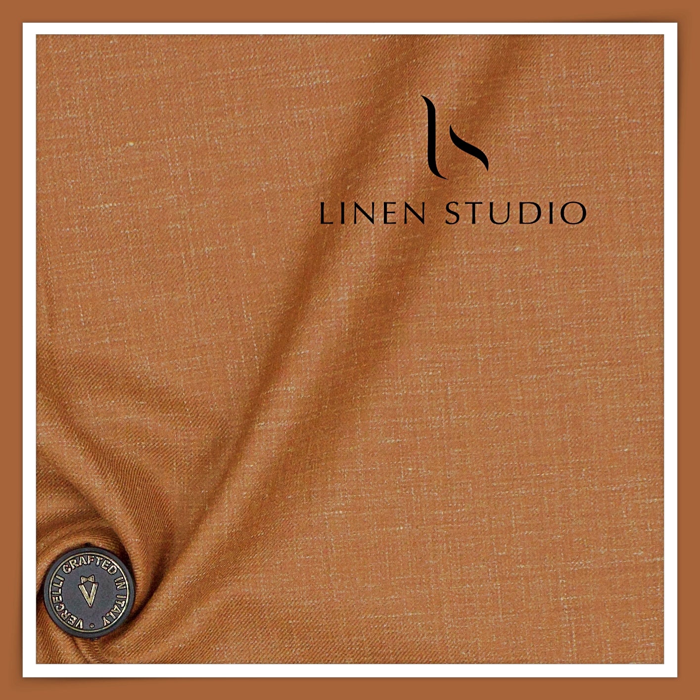 140's Merino Wool / Linen / Silk Suiting by Vercelli Italy - Dark Tiger Orange (NEW) (Zoom In)