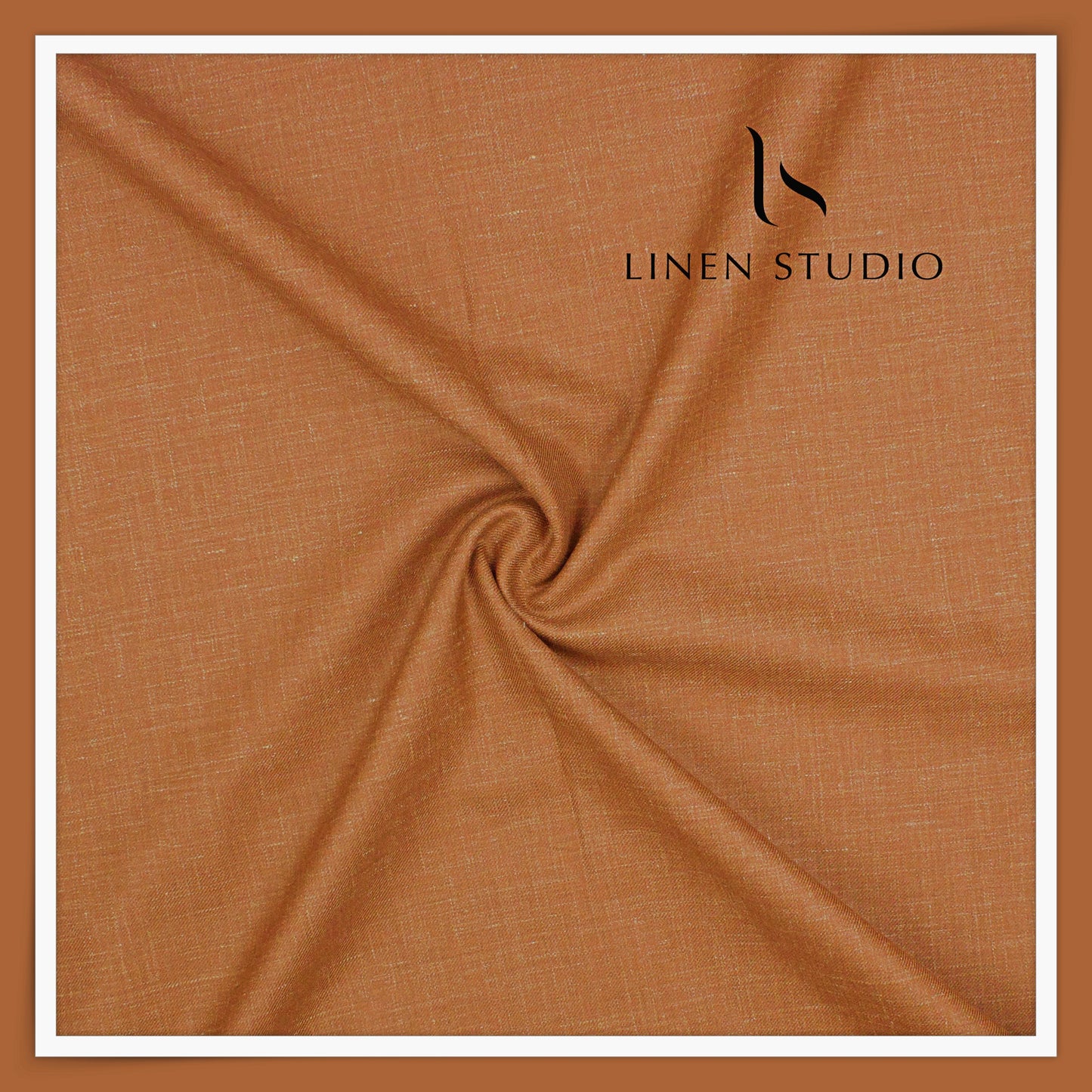 140's Merino Wool / Linen / Silk Suiting by Vercelli Italy - Dark Tiger Orange (NEW) (Zoom In)