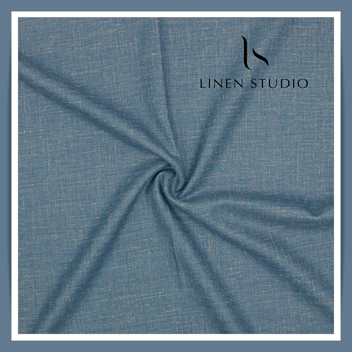 Vercelli Italy 140's Wool Linen Silk Luxury Suiting - Steel Blue Slub Textured (NEW)