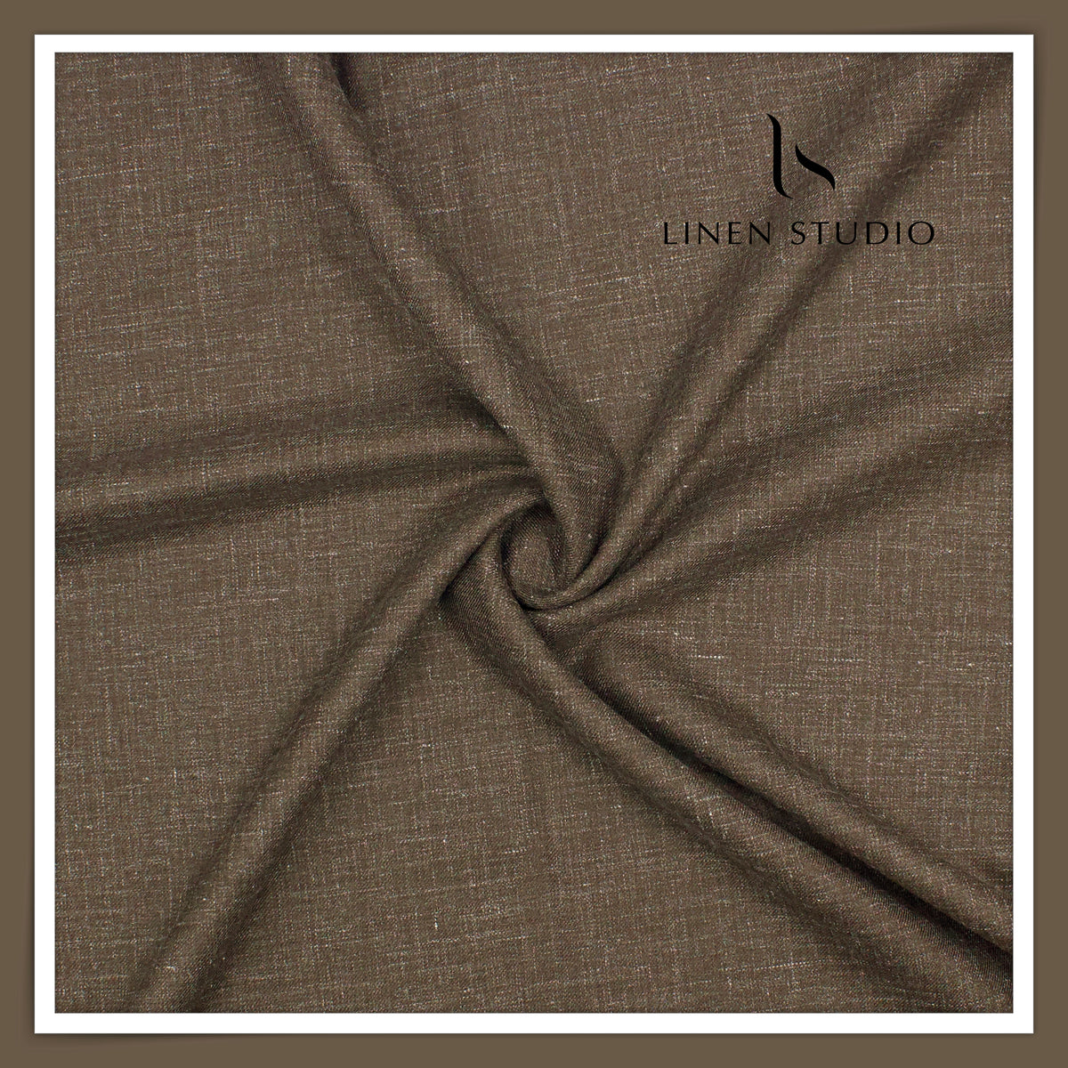 Vercelli Italy 140's Wool Linen Silk Luxury Suiting - Cafe Noir Slub Textured (NEW)