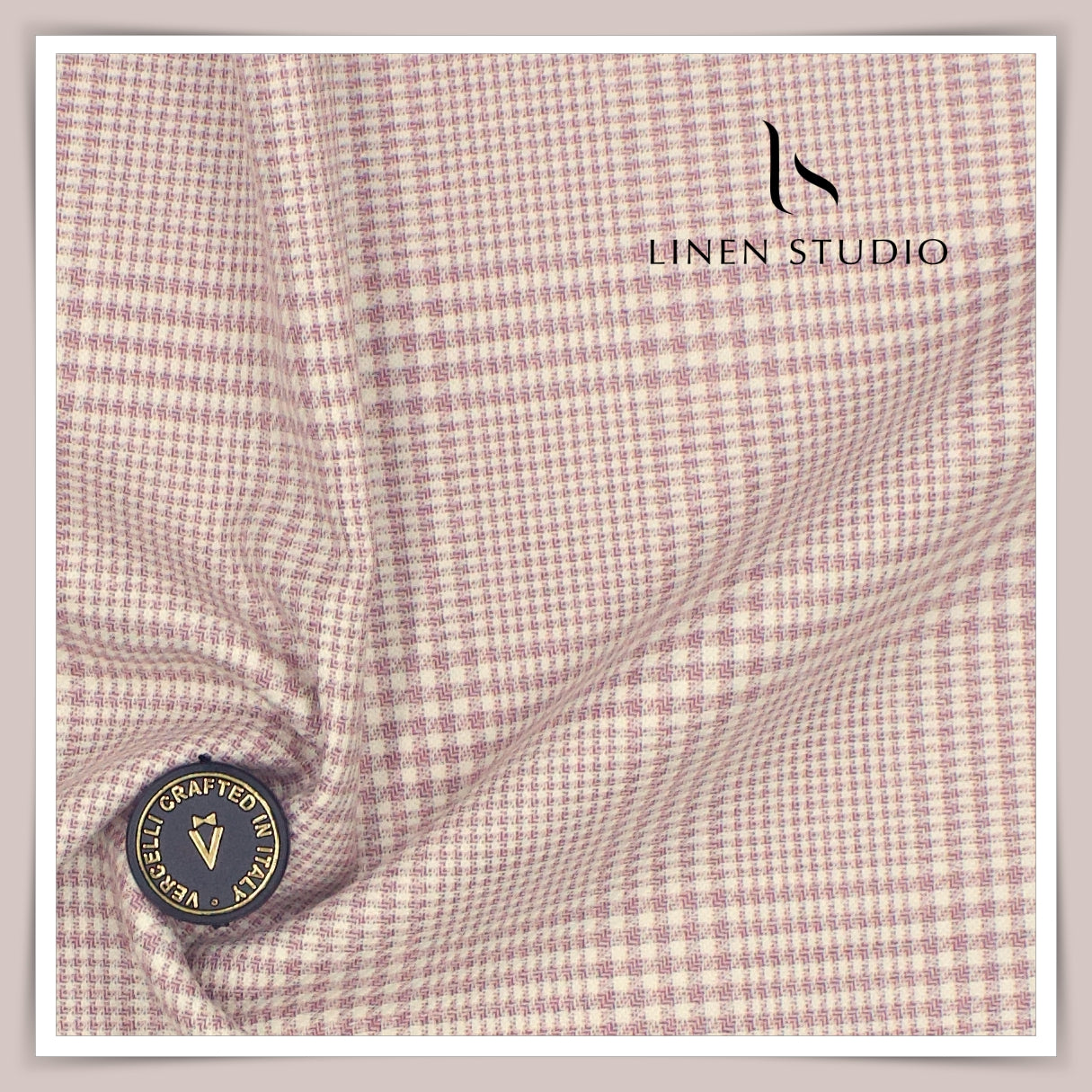 140's Merino Wool / Linen / Silk by Vercelli Italy - London Hue Glen Checks (NEW)