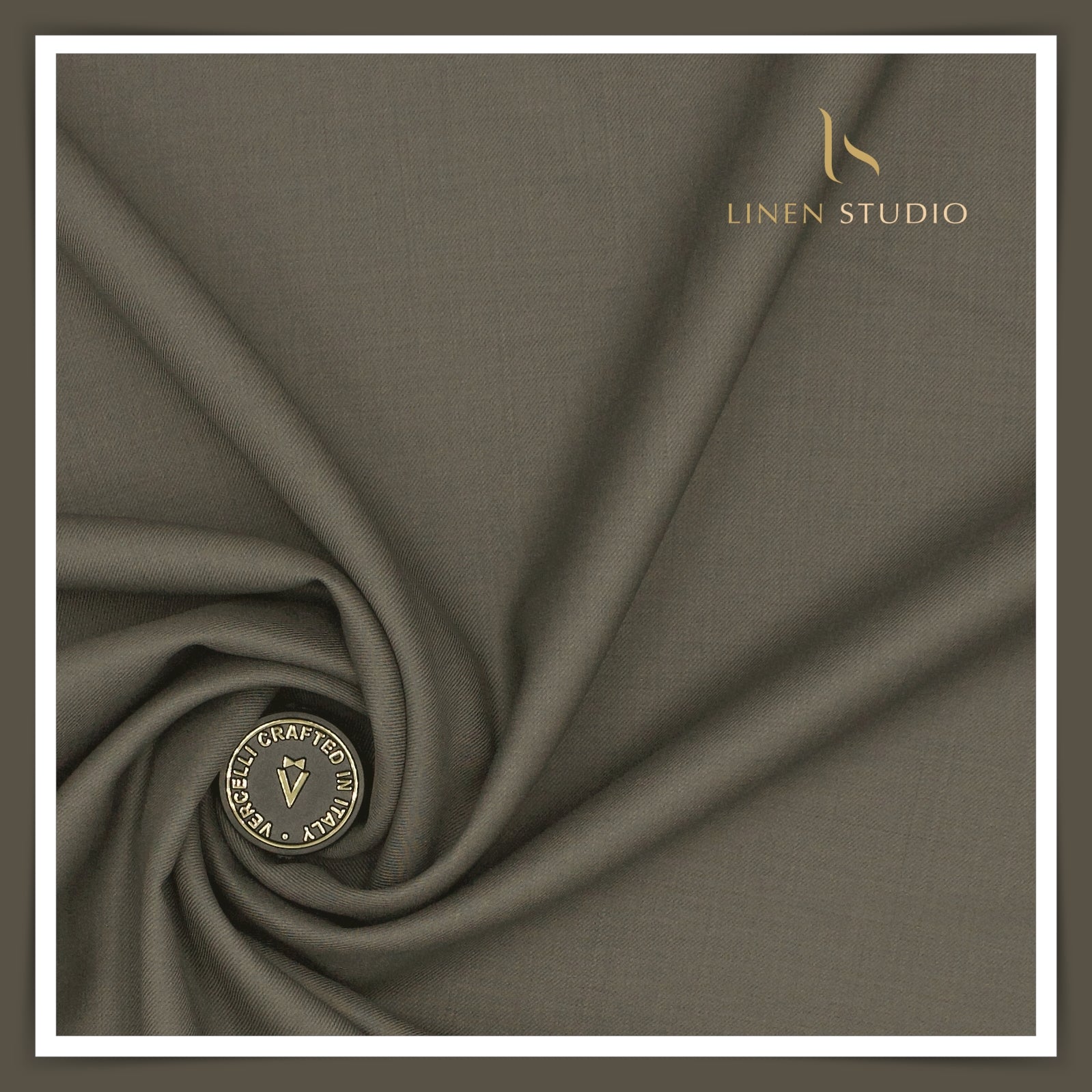 Super 150's Australian Merino Wool by Vercelli - Cement Grey - Linen Studio