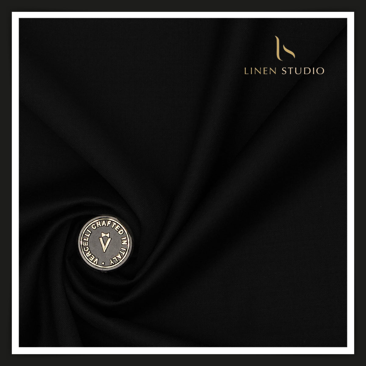 Vercelli Italy Kepper 120's 70% Australian Merino Wool Rich Suiting – Deep Black (NEW)