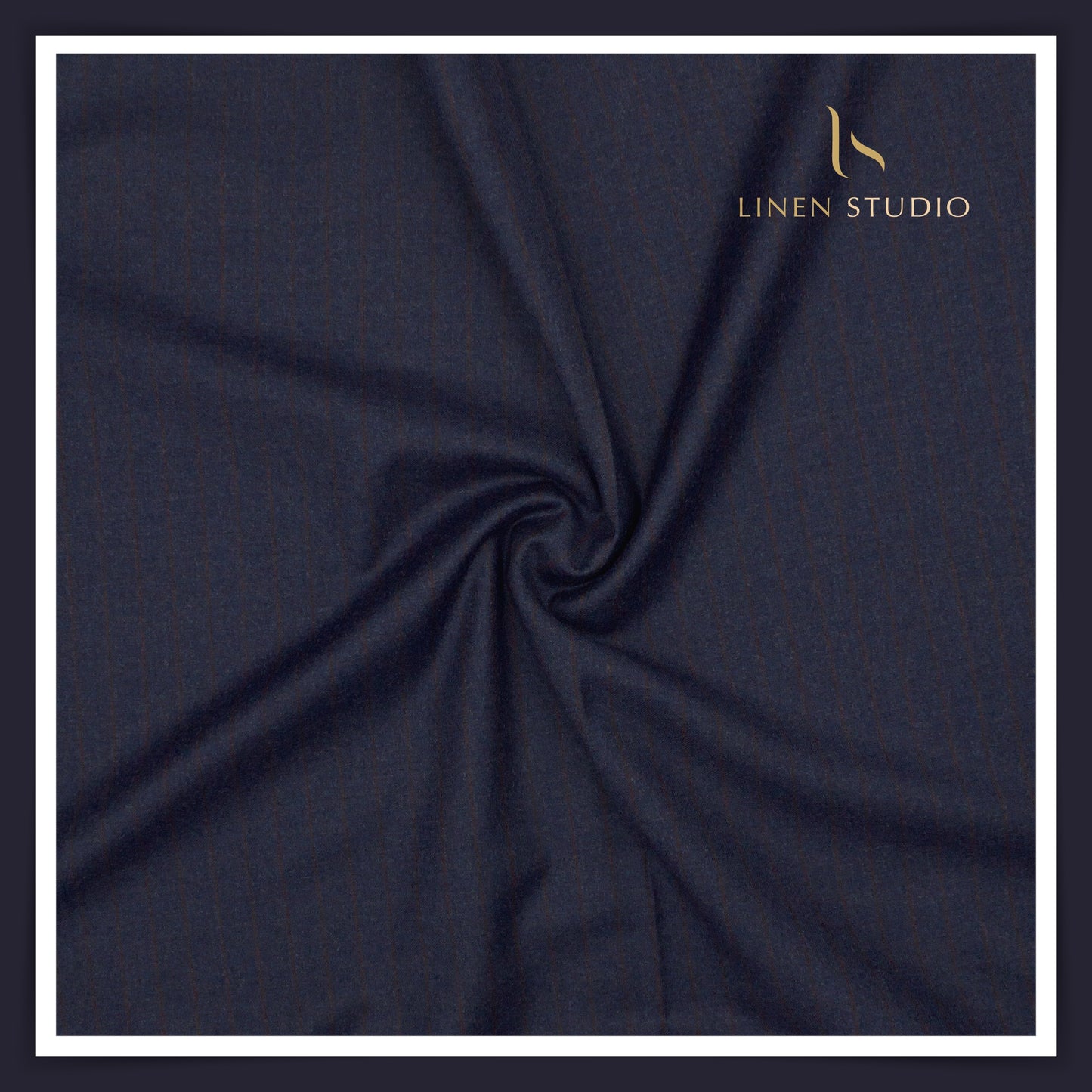 100% Australian Merino Wool by Vercelli - Milled Royal Blue Stripes (NEW)