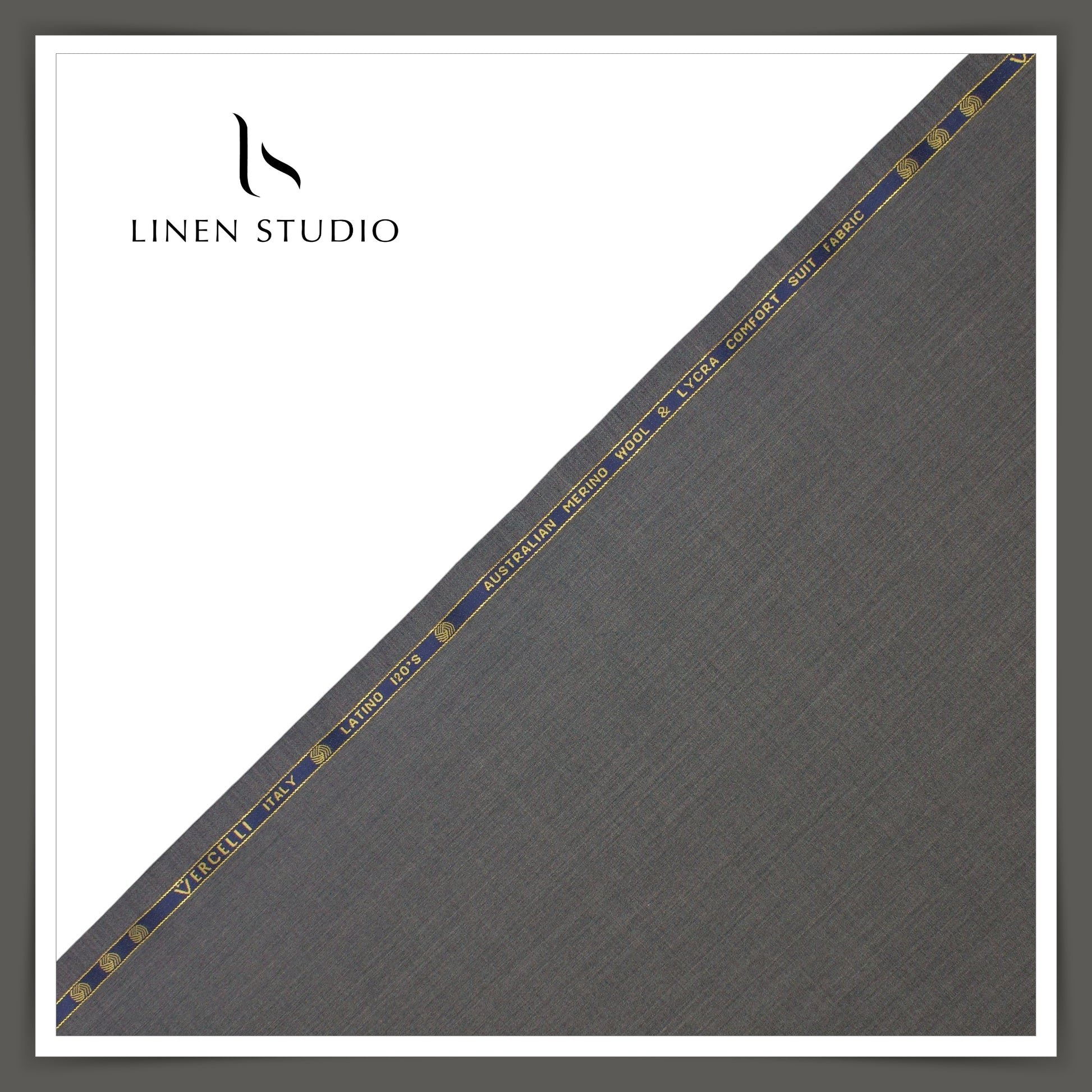 Super 120's Australian Merino Wool by Vercelli - Seal Grey (With Stretch) - Linen Studio