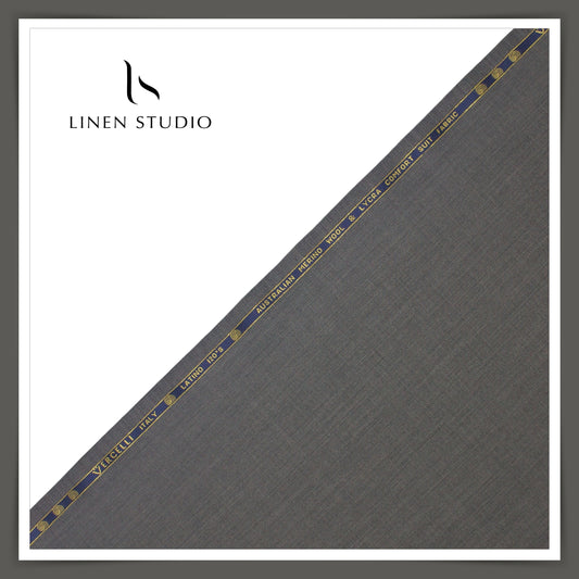 Super 120's Australian Merino Wool by Vercelli - Seal Grey (With Stretch) - Linen Studio
