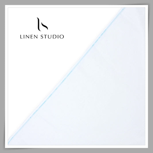 80 Lea x 80 Lea Premium Linen Plain Shirting by Linen Fiesta - Bright White (NEW) (Limited Stock)