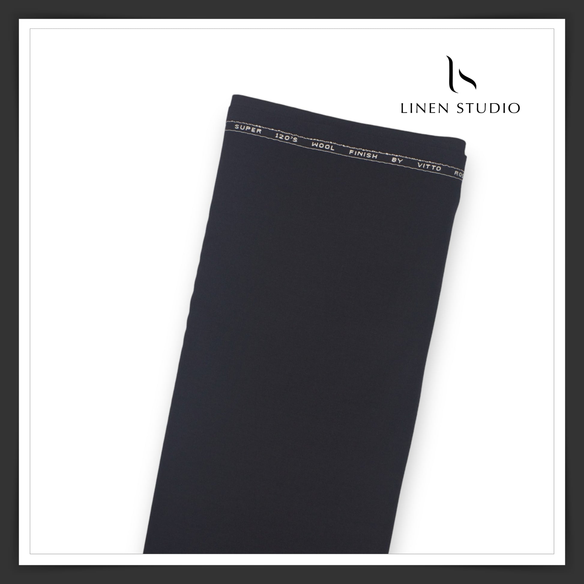 120's Cashmere Wool by Vitto Rossi Italy - Dark Grey - Linen Studio