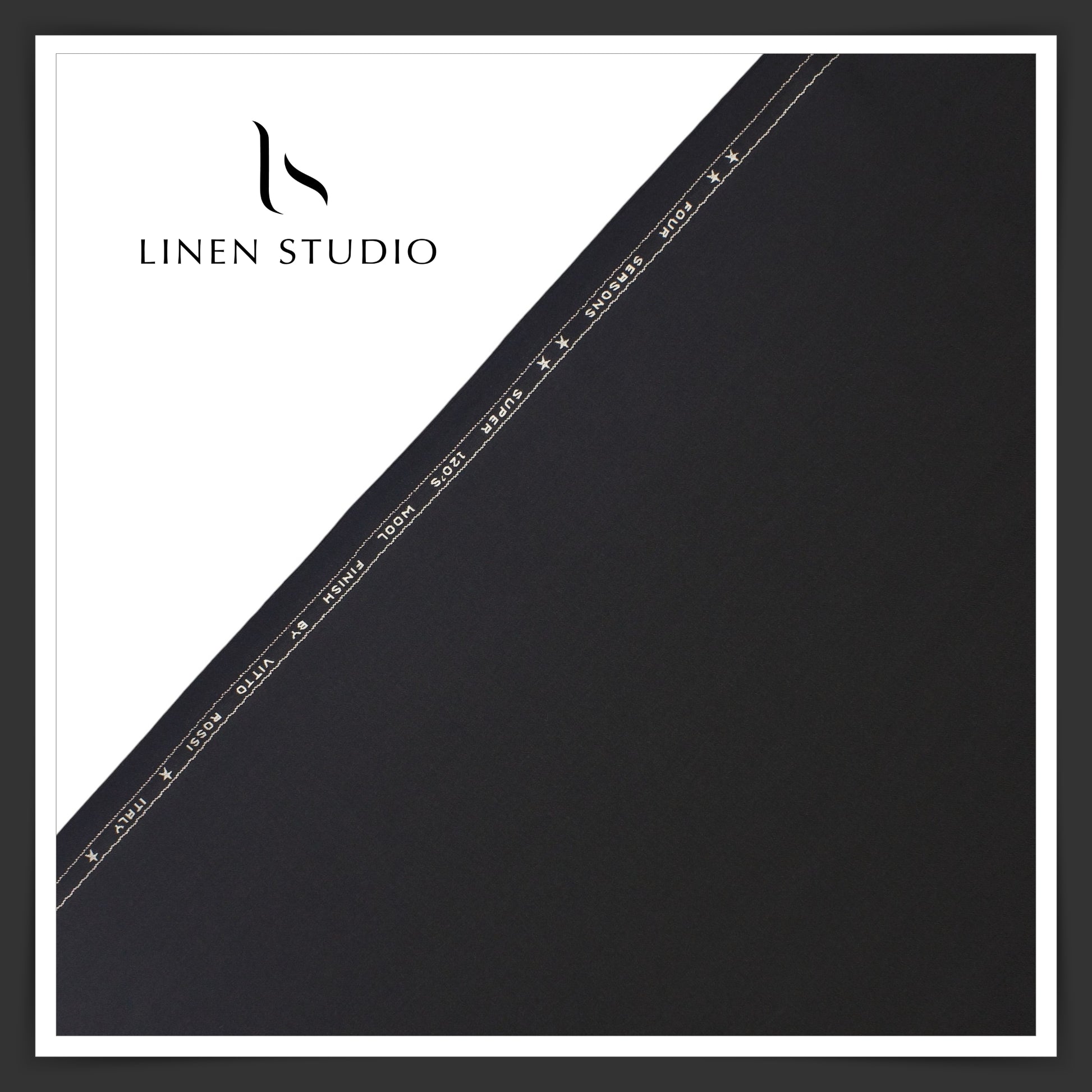 120's Cashmere Wool by Vitto Rossi Italy - Dark Grey - Linen Studio