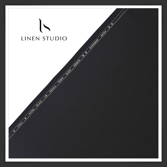 120's Cashmere Wool by Vitto Rossi Italy - Dark Grey - Linen Studio