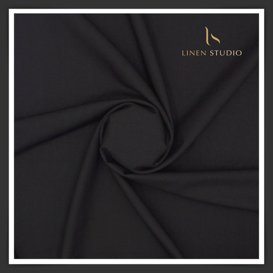 120's Cashmere Wool by Vitto Rossi Italy - Dark Grey - Linen Studio