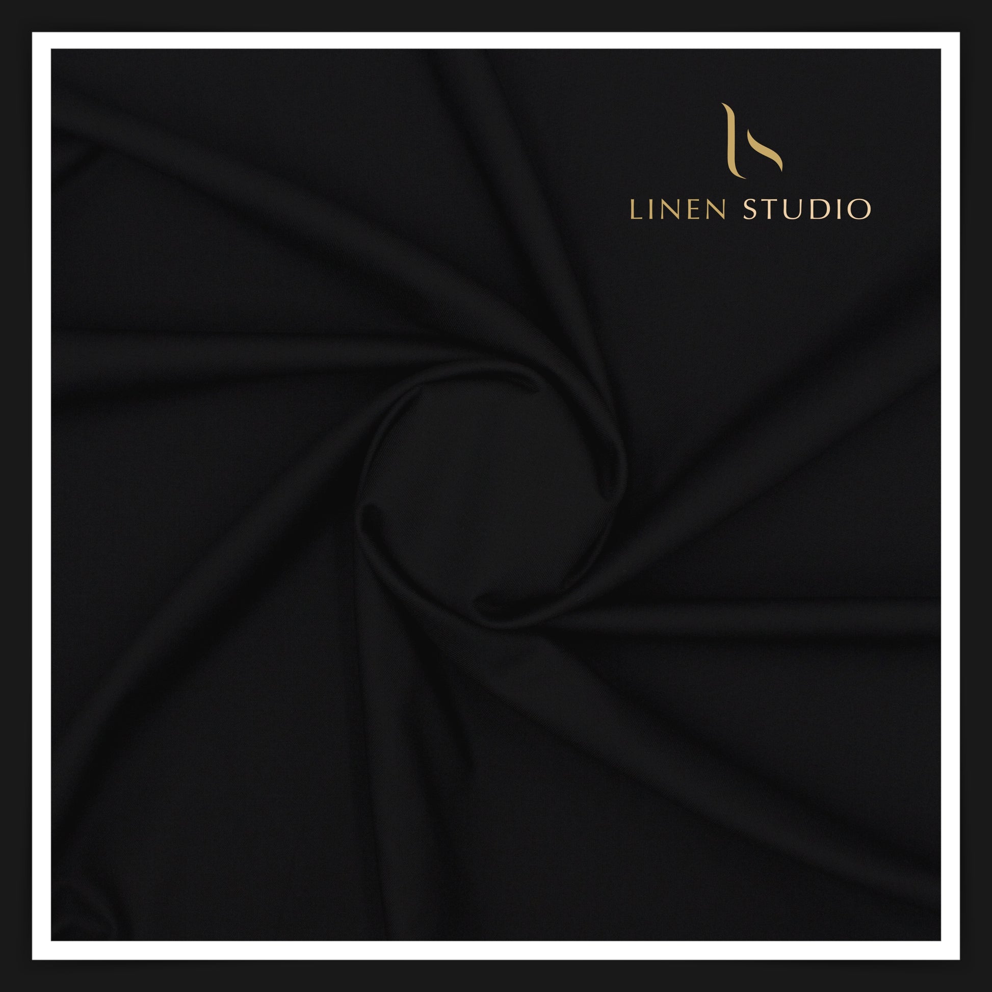 120's Cashmere Wool by Vitto Rossi Italy - Jet Black - Linen Studio