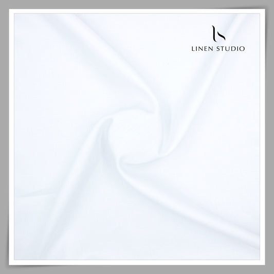 Burgoyne Pure Linen 70 Lea Twill Shirting - Super White (NEW)