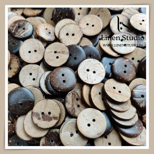 Round Rim 2 Hole Wood And Coconut Shirt Buttons - W01 - IMG 31