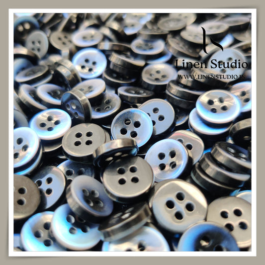Round Rim 4 Hole Gradient Shirt Buttons - XP01ALR SG003 18L
